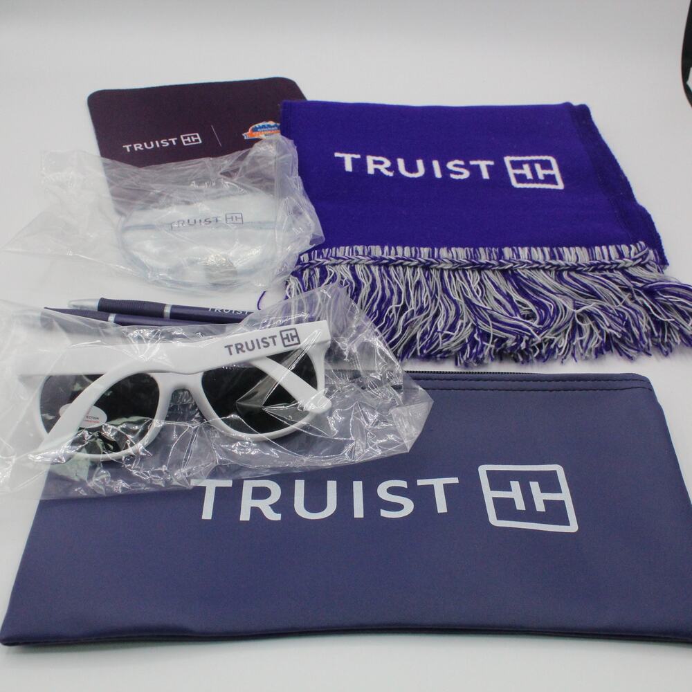 NEW Truist‎ Bank Cricket Celebration Bowl Promo Bundle Purple Scarf Mouse Pad